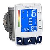 MeasuPro Easy Read Automatic Digital Wrist Cuff Blood Pressure Monitor with Heart Rate Detection, Two User Modes, Memory Recall and Large Backlit LCD Display