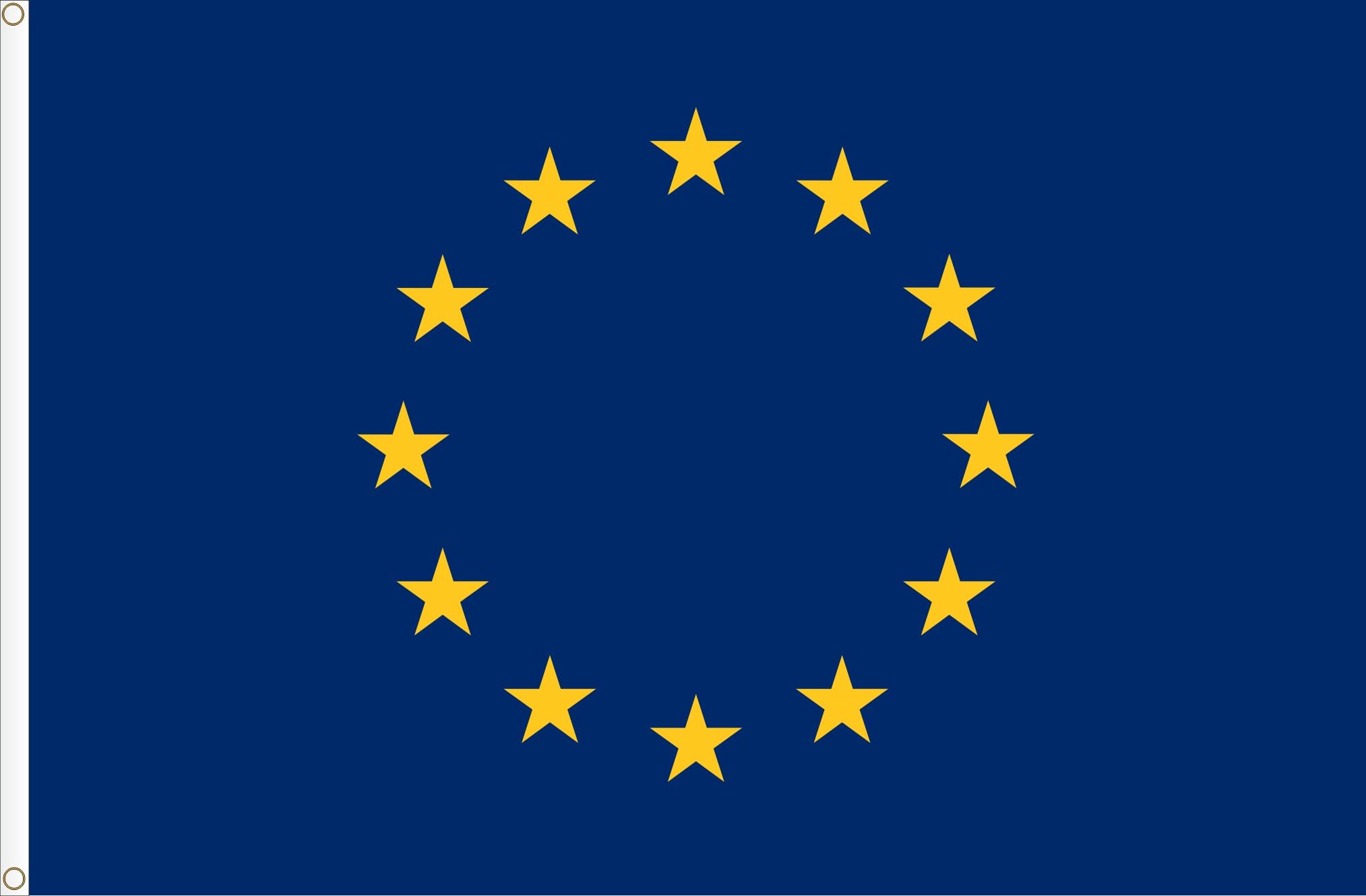 FLAG OF THE EUROPEAN UNION. SATIN PREMIUM QUALITY 120D. SIZE L 150X90 cm