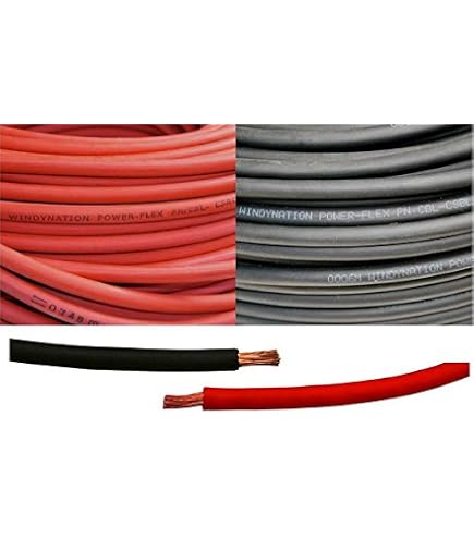 Câble Soudure/batterie 2/0 AWG 50 FT - 25' Noir + 25' Vert - 600V - Neuf