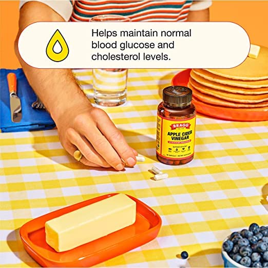 Bragg Apple Cider Vinegar Capsules Vitamin D3 & Zinc 750mg of