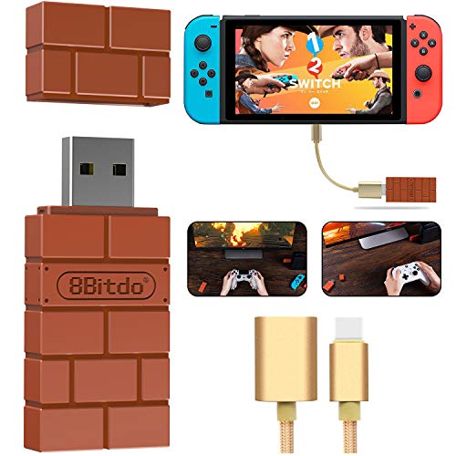 8Bitdo Wireless Controller Adapter For Nintendo Switch, Windows, Mac and Raspberry Pi,Compatible with all 8Bitdo Controllers, with a OTG Cable 8Bitdo Wireless Controller Adapter For Nintendo Switch, Windows, Mac and Raspberry Pi,Compatible with all 8Bitdo Controllers, with a OTG Cable