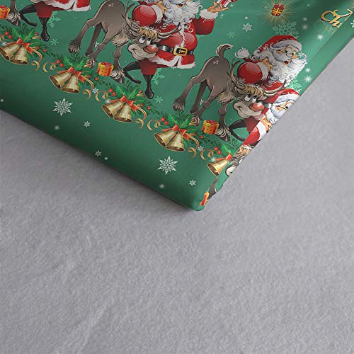 Oliven Christmas Pillowcases King Size Set of 2,Green Christmas Santa Elk Pillow Cases King Size Christmas Home Decor