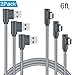 ANSEIP Right Angle Type C Cable 6ft 3 Pack 90 Degree USB C Cable Braided Fast Charge Cord & Data Sync for Samsung Galaxy S8/S8 Plus,Moto Z Z2,Nexus 6P/5X and More (Grey,6ft)