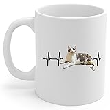 Calico Manx Cat Heartbeat Lifeline Coffee Mug White