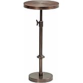 Kate and Laurel Engles Traditional Adjustable-Height Pedestal Drink Table; 10 x 10 x 30; Bronze; Vintage Round Indoor Metal P