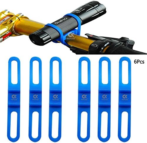 Cycling Bike Bicycle Silicone Band（HDGGE）Bike Mount For IPhone Samsung Flashlight GPS Odometer Phone Strap Tie Ribbon Mount Holder( 6Pcs Blue)Universal