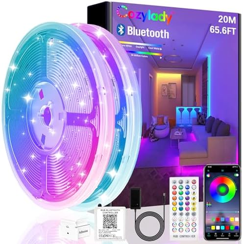 Cozylady 20M Bluetooth LED Strip Lights, Music Sync LED Lights