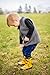 OAKI Kids Rubber Rain Boots with Easy-On Handles, Construction Vehicles, 10T US Toddler