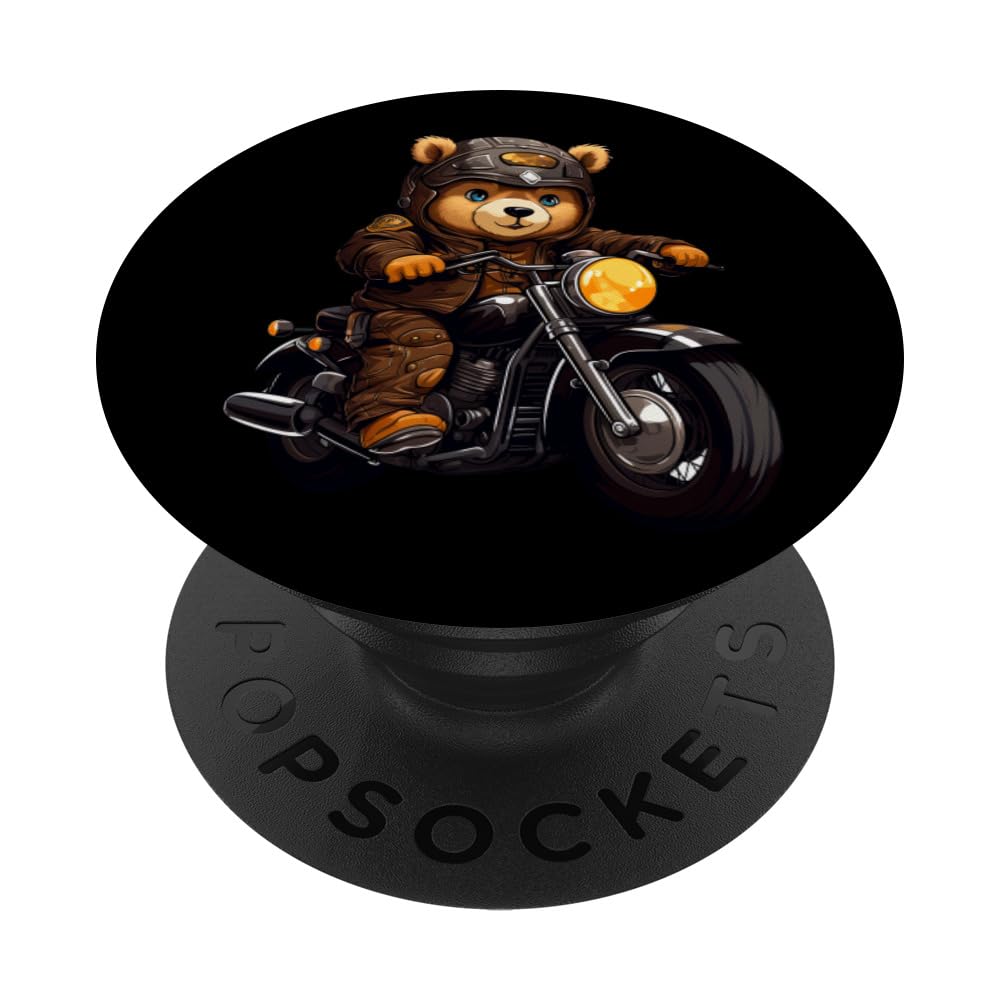 Bear Motorcyclist/Motorcycle Bear PopSockets Swappable PopGrip