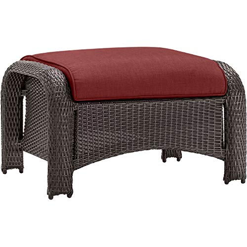 Hanover STRATHMERE6PCRED Strathmere Lounge Crimson Red 6-Piece Steel-Frame Wicker Outdoor Patio Seating Set