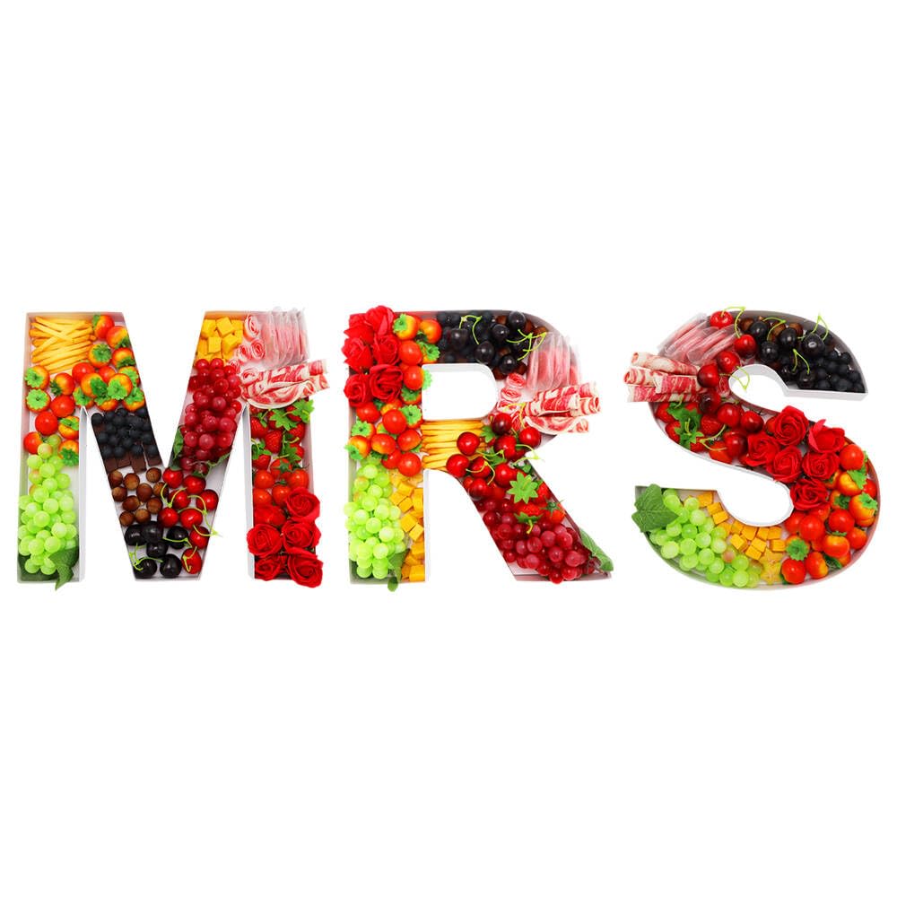 Photo 1 of 15inch Large MRS Cardboard Letters Fillable for Charcuterie Board Food Tray, Engagement Bride Shower Decorative Table Display