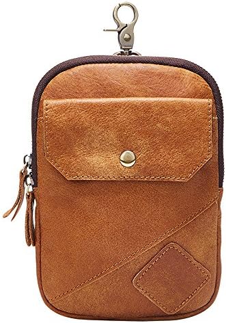 Mini Men Waist Bag Genuine Leather Money Belt Pack Vintage Leg Bags (coffee)