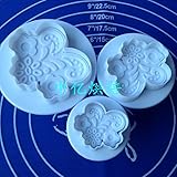 Witkey 3 PCS Small Flower Flowre Rose DIY Fondant Cake Decorating Cutter Cookie Cake Cutter Plastic Baking Mold Embossing Tool