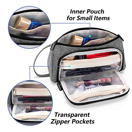 Teamoy Small Travel Cosmetic Bag, Portable Carrying Organizer Case for Makeup, Toiletries, Daily Care Items, Gray(Bag Only) 3 Teamoy Small Travel Cosmetic Bag, Portable Carrying Organizer Case for Makeup, Toiletries, Daily Care Items, Gray(Bag Only)