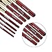 MiroPure 8-Piece Kabuki Makeup Brush Set with Ear Pick and Acne Needle (Golden Carmine / Black)