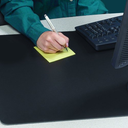 Artistic 12" x 17" Rhinolin II Ultra-Smooth Writing Pad Desk Mat with Exclusive Microban Antimicrobial Protection, Black - Thumbnail 2