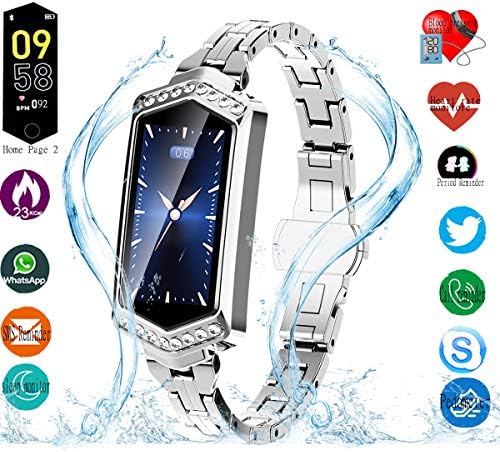 UWINMO Smart Watch, Fitness Tracker with Heart Rate & Blood Pressure & Sleep Monitor for Android & iOS, IP67, Activity Tracker Watch with Calorie Counter & Pedometer, Smart Watch Wristband for Women