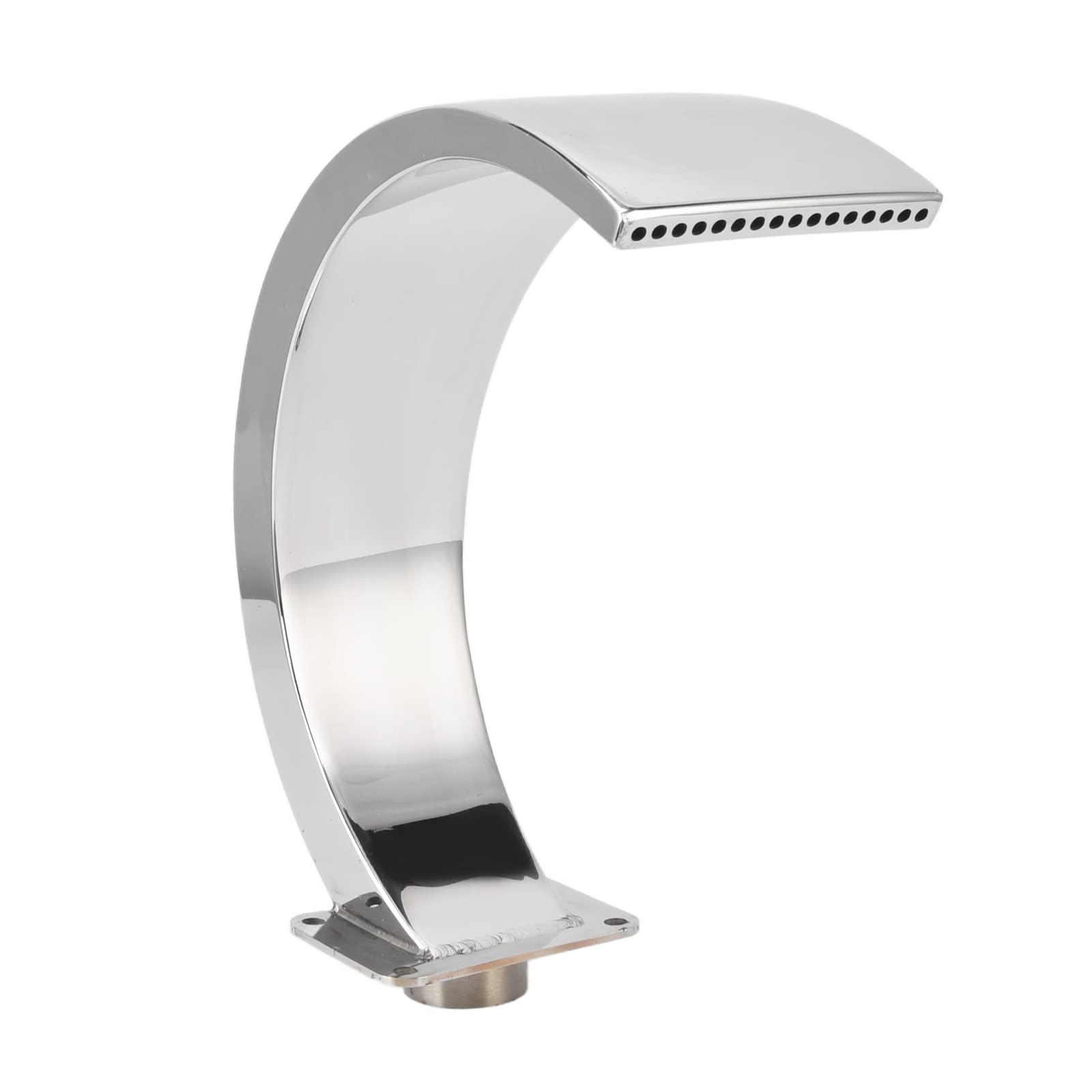 Hapivida Stainless Steel Rounded Arc Design Swimming Pool Waterfall Fountain, 16 Outlet Round Holes, G1 Female Thread, Silver