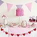 12.4' Long Valentine's Day Red Pink Heart Garlands Party Garlands Decoration Felt Hearts Banner Garland Backdrop Background Strings for Kids Wedding Birthday Baby Bridal Shower Classroom