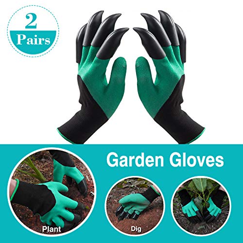 WEBSUN Garden Gloves with Claws on EACH Hand Waterproof Digging Gloves for Gardening