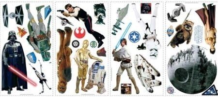 Prodashop STAR WARS Classic 31 BiG Wall Stickers Yoda R2D2 Movie Room Decor Vinyl Decals