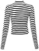 MBE Women's Long Sleeve Stripe Turtleneck Crop Top