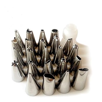 B&Y 24PCS Cake Decorating Tips Kits Supplies, Kootek Professional Stainless Steel DIY Icing Tip Set Tools
