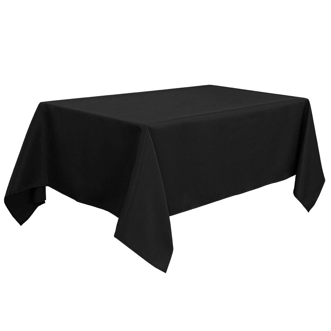 PiccoCasa Tablecloth Rectangle Wrinkle and Water Resistant, Table Cloth Wipe Clean for Kitchen Dining Wedding Party Dinner - Polyester Outdoor Table Cover Black 60"x104"/ 152x164cm