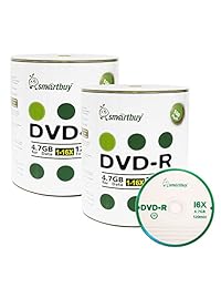 Smart comprar 200 pack DVD-R 4.7 GB 16 x logotipo Blank Data Vídeo Movie Recordable Disc, 200 200pk