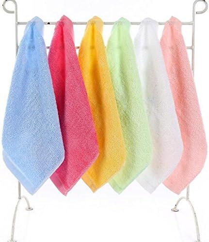 LIVDAT Set of 4 Ultra Soft Bamboo Fiber Hand Towels Multi-Purpose Absorbent Towels Baby Children Kids Face Hands (10'' x 10'')