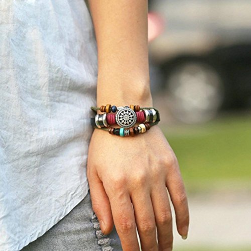 Vintage Bohemia Wind Beaded Multilayer Hand Woven Bracelet Handmade Boho Jewelry for Kids (as show)