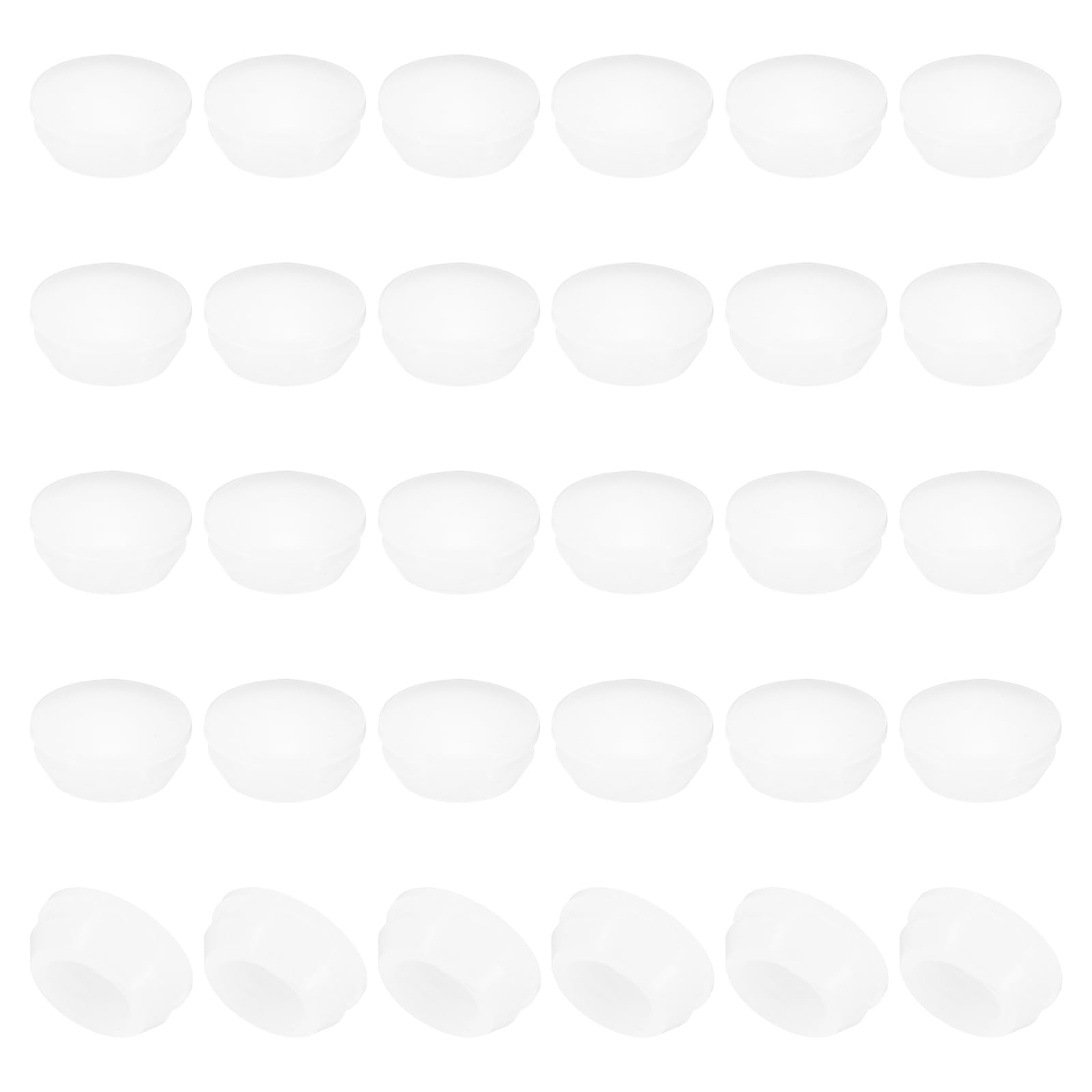 PATIKIL 14mm Diameter Silicone Round Snap, 30 Pcs in Type Locking Furniture Hole Plug Button Protective Cover Cap Head Fit for 2.5-14mm Hole for Seal Bulkhead Cylinder Hole, Translucence