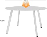 Grand Patio Round Coffee Table 70cm Lightweight Outdoor Indoor White view 3