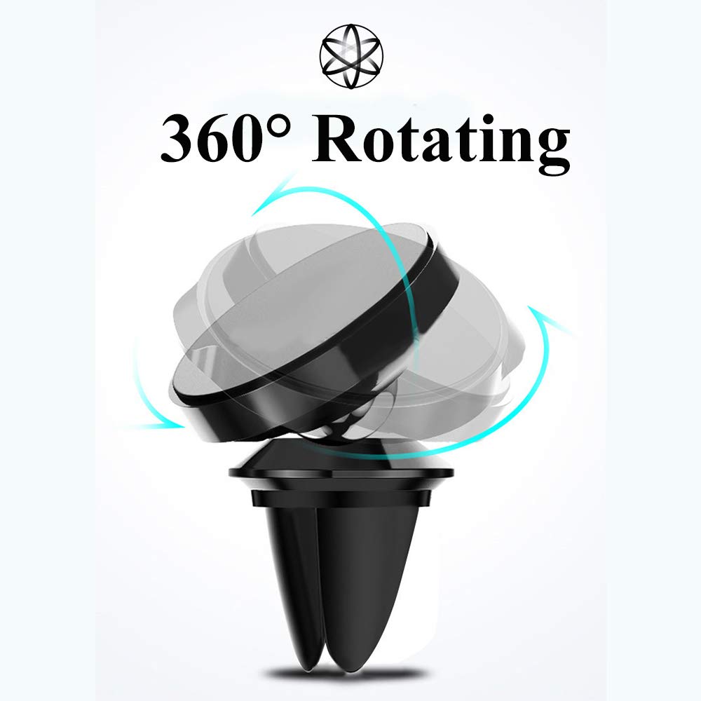 LucaSng Universal Magnetic Car Phone Holder, 2PCS Rotatable Car Phone Mounts for Dashboard and Air Conditioner Outlet (Gold)