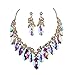 Molie Star Luxurious Austria Crystal Rhinstone Necklace Earrings Set for Bridal Wedding Ceremony Events Dress