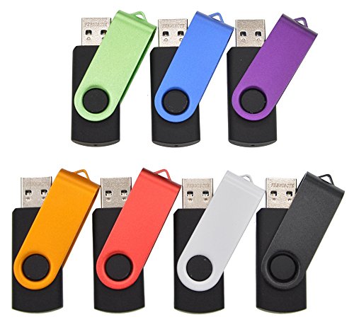 FEBNISCTE 7pcs Swivel Color Assorted 32GB USB3.0 Thumb Disk Multi-Pack Memory Stick