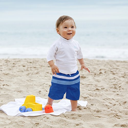 i play. Boys' Colorblock Trunks with Built-in Reusable Absorbent Swim Diaper, Royal, 24mo