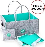 XL Baby Diaper Caddy Organizer with FREE Pouch - Nursery Organizing Basket For Baby Changing Essentials - Baby Shower Gift Idea and Toy Storage For Boys And Girls | MARI New York