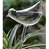 Self Watering Globes Aqua Bulbs Hand-blown Mini Glass Automatic Plant Waterer Bird Decorative Design,Set of 3