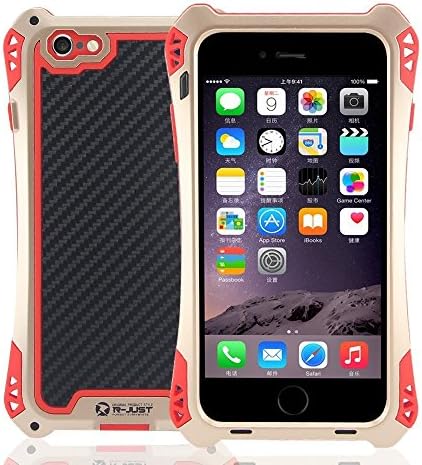 iPhone 6s Waterproof Case,Leebay Military Heavy Duty Shockproof Waterprof Dust/Dirt/Snow Proof Aluminum Metal Gorilla Glass Armor Protection Case for iPhone 6 case (Gold/red)