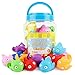 Boley 24 Piece Rainbow Fish Bath Toys – Colorful Floating Educational Pool Toys for Babies, Toddlers, and Kids – Perfect for Bath Tubs and Pool Games – Vibrant Colors and Soft Silicone Interiors