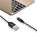 Nekteck USB Type C Cable, Nylon Braided USB-C to USB Type A Male Data & Charging Cord 56k ohm Resistor 6.6ft, Compatible with MacBook 12 Inch, Galaxy S9/S9 Plus Note8, Pixel 3/2/XL, OnePlus 6, Black