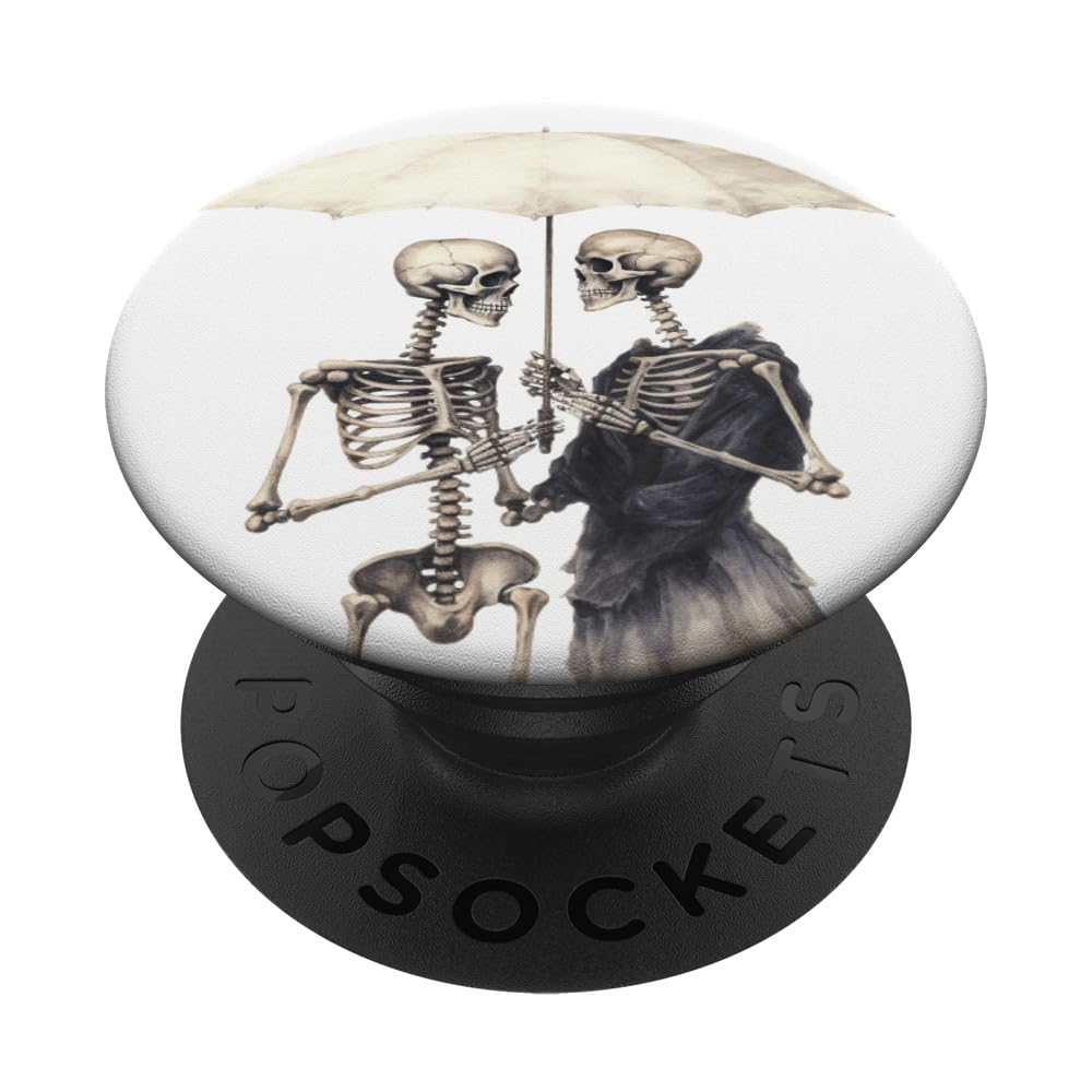 Vintage Skeleton Couple Umbrella PopSockets Swappable PopGrip