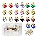ONVWULR 20Pcs 1 Box Cubic Crystal Charms 10 Colors Pendants for Jewelry Making Necklace Earring Accessory