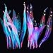SunKni 2 Pack Glowing Effect Kelp Aquarium Decorations Plants Fish Tank Ornaments Artificial Floating Silicone Décor Landscape 7 Inches Seaweed Colorful (Pink + Blue)thumb 1