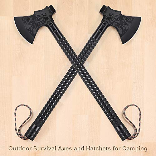 RZChome Portable Outdoor Survival Axes and Hatchets for Camping Survival Axe Head Multitool Hiking Hunting Backpacking Emergency Adventures