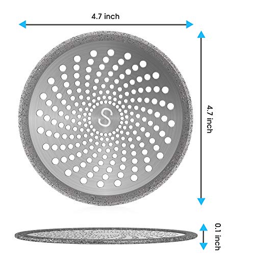 Shower Drain Hair Stopper | Bathroom Stall Drain Catcher Trap Cover Strainer Protector Cover Stopper Bathtub Collector, Stainless Steel - Silicone and Silver Glitter, 4.7 Inches - Only for FLAT drains