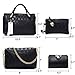 Soperwillton Women Handbag Top Handle Satchel Shoulder Tote Bag Purse Set 4PCS