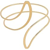 Boho Gold Silver Turquoise Stone Arm Cuff for Women Open Adjustable Upper Arm Bangle Coil Swirl Armlet Armband Minimalist Upper Arm Cuff Jewelry Statement Party Jewelry