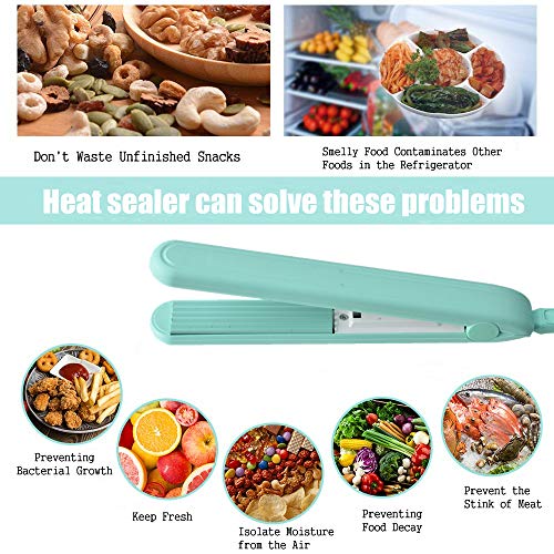 BESTEASY Heat Sealer Handheld, Food Bag Heat Bag Sealer Airtight Food Storage Saver Portable Handheld Pressure Sealing Machine Smart Control Corrugated Suspension Heating Sheet for Airtight Food Bag